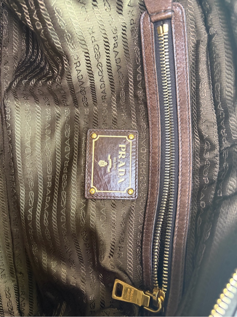 PRADA Brown Leather Satchel Bag - Picture 14 of 15